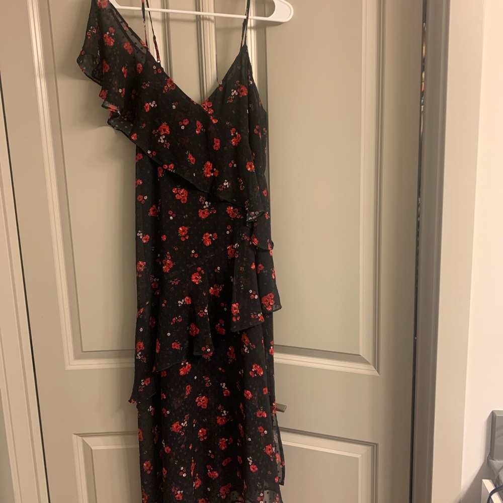 Bardot Asymmetrical Printed Midi Dress